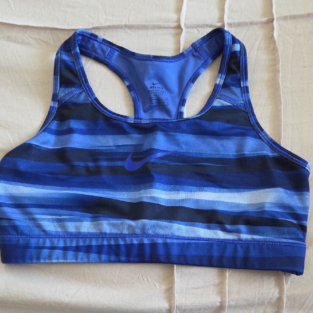 Nike Women's Striped Blue Sports Bra